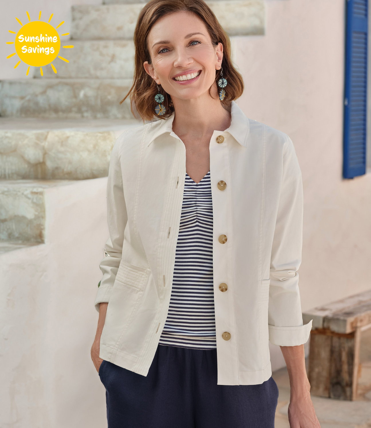 Stitch Pocket Cotton Jacket