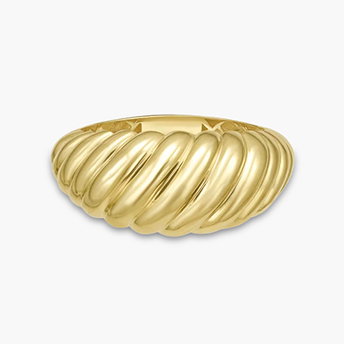 Shrimp Dome Ring in 14K Yellow Gold