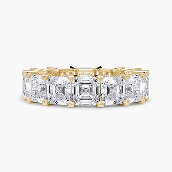 Lab Grown Diamond Asscher-Cut Eternity Band in 18K Yellow Gold