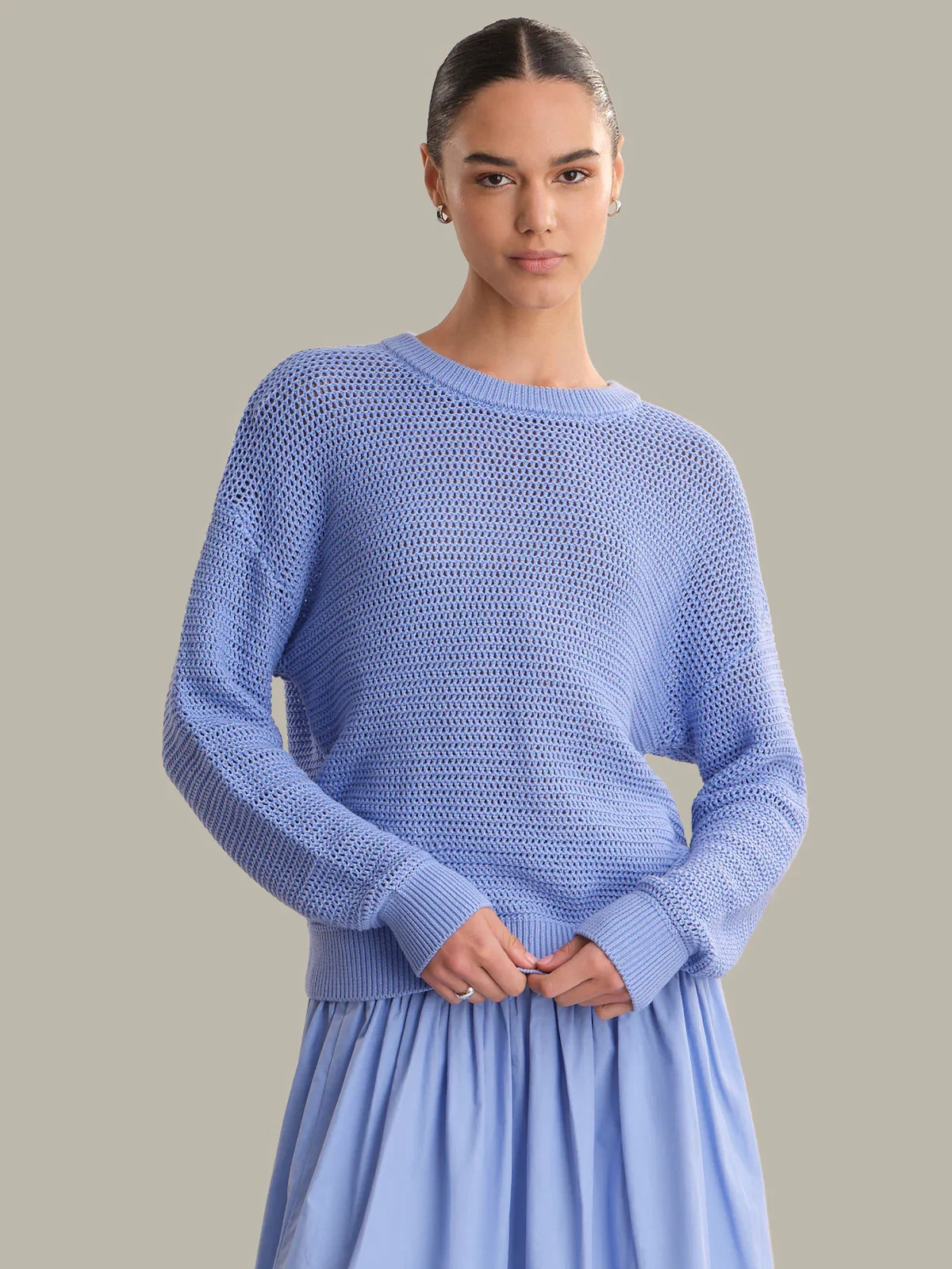 Image of Iris: Cotton Open Stitch Sweater