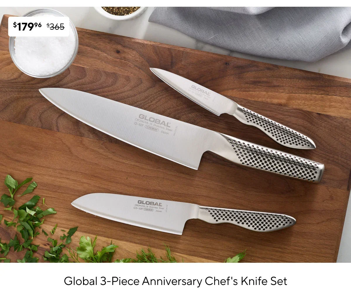 Global 3-Piece Anniversary Chef's Knife Set