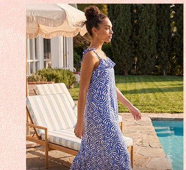 Leaf Print Frill Midi Dress