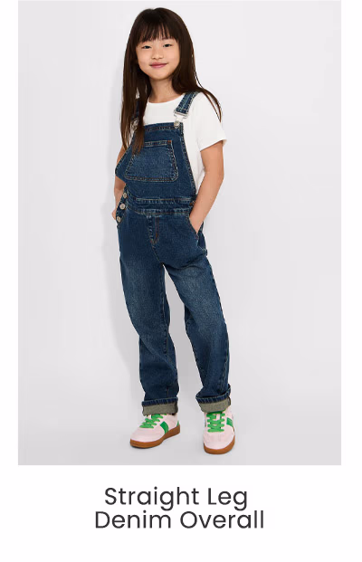 Straight Leg Denim Overall