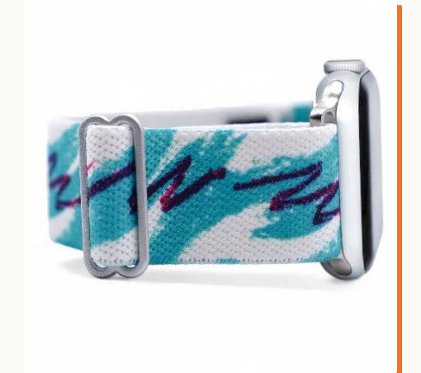 Close-up of the Jazz Apple Watch band with its unique retro pattern.