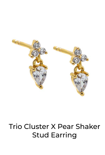 Trio Cluster X Pear Shaker Stud Earring