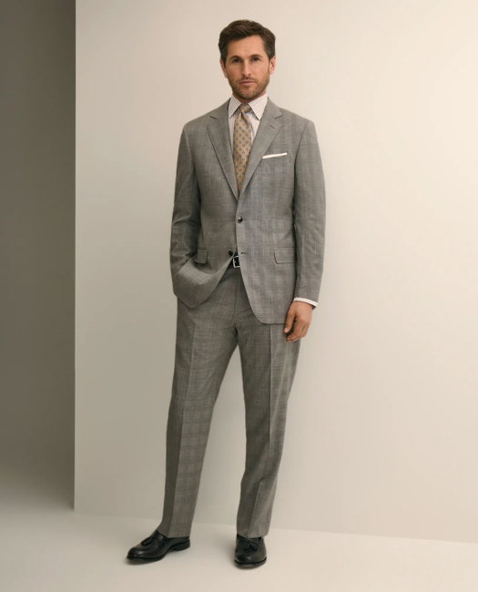 Image of Traditional Fit Wool Check 1818 Suit