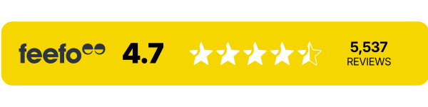 Feefo 4.7 stars out of 5