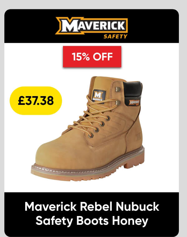 Maverick Rebel Nubuck Safety Boots Honey Size 10