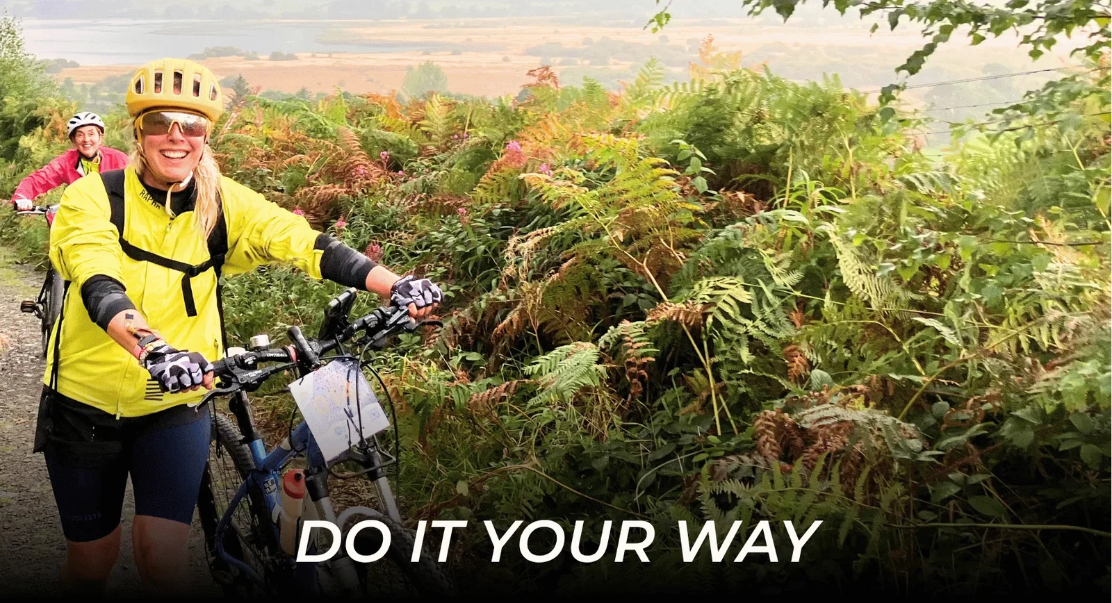 Do it your way - cyclists pushing their bikes up the hill