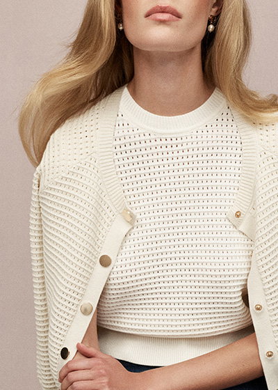 Leah Cotton Pointelle Knitted Top