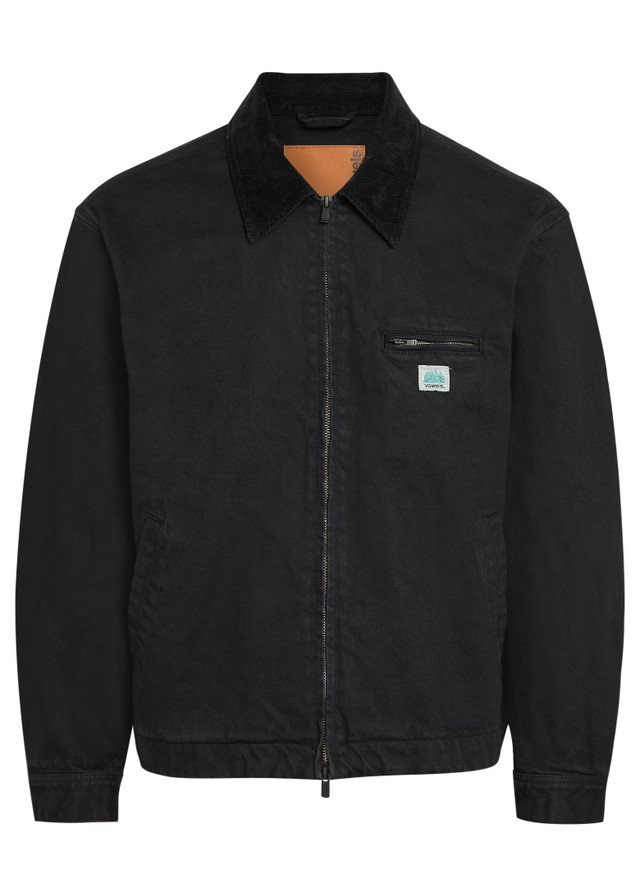 VOWELS Corduroy-trimmed denim jacket