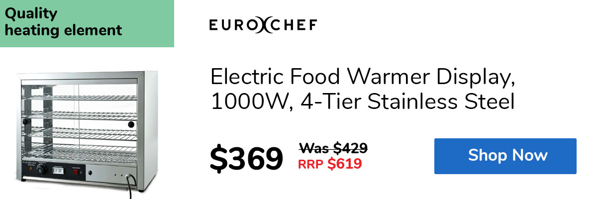 Electric Food Warmer Display, 1000W, 4-Tier Stainless Steel