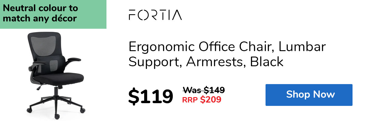Ergonomic Office Chair, Lumbar Support, Armrests, Black
