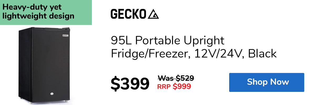 95L Portable Upright Fridge/Freezer, 12V/24V, Black
