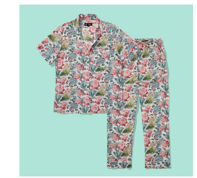European Floral Women’s Cotton Pajamas