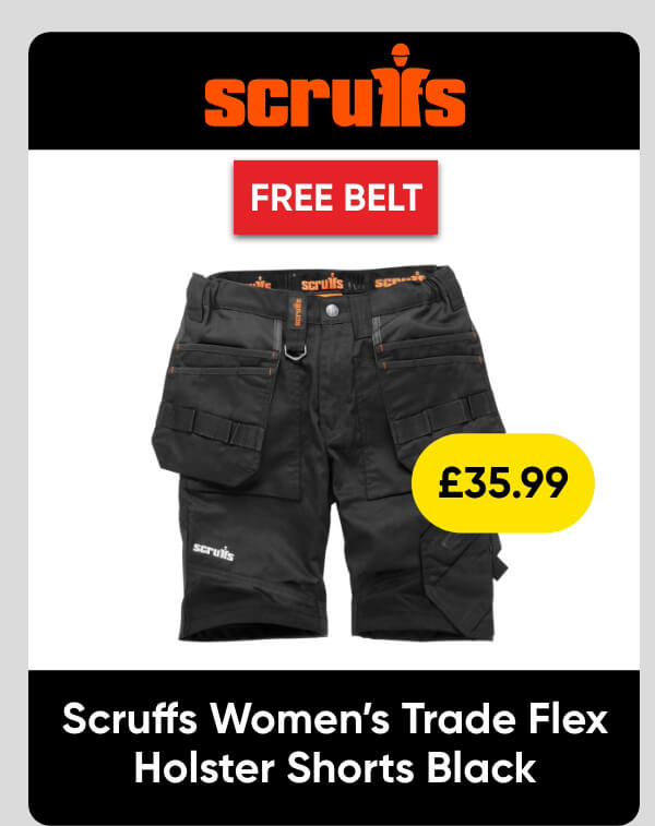 Scruffs Women's Trade Flex Holster Shorts Black Size 10