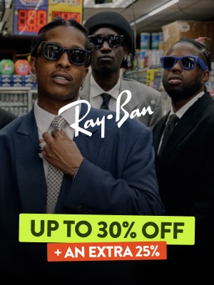 Ray-Ban UP TO 30% OFF + an extra 25% off