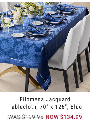 Filomena Jacquard Tablecloth, 70” x 126”, Blue NOW $134.99