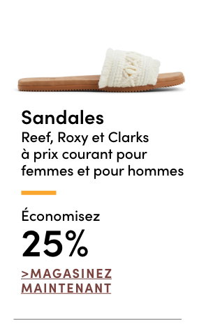 Sandales suspendues Reef, Roxy et Clarks à prix courant pour femmes et pour hommes économisez 25%