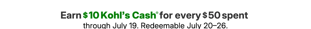 earn $10 kohls cash for every $50 spent