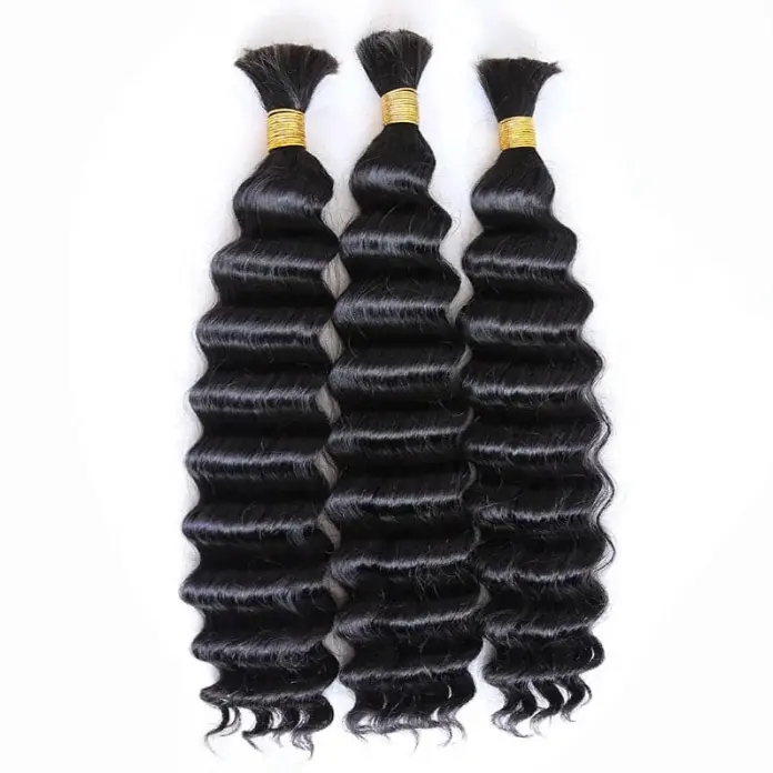 Double Drawn Burmese Deep Wave Human Braiding Hair
