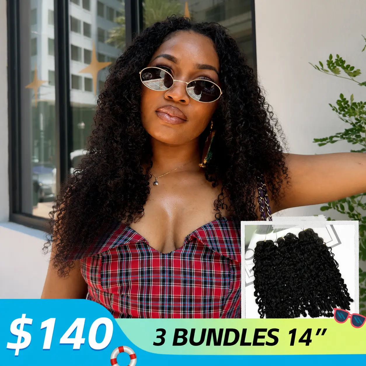 Ywigs Burmese Water Curly Human Crochet Hair