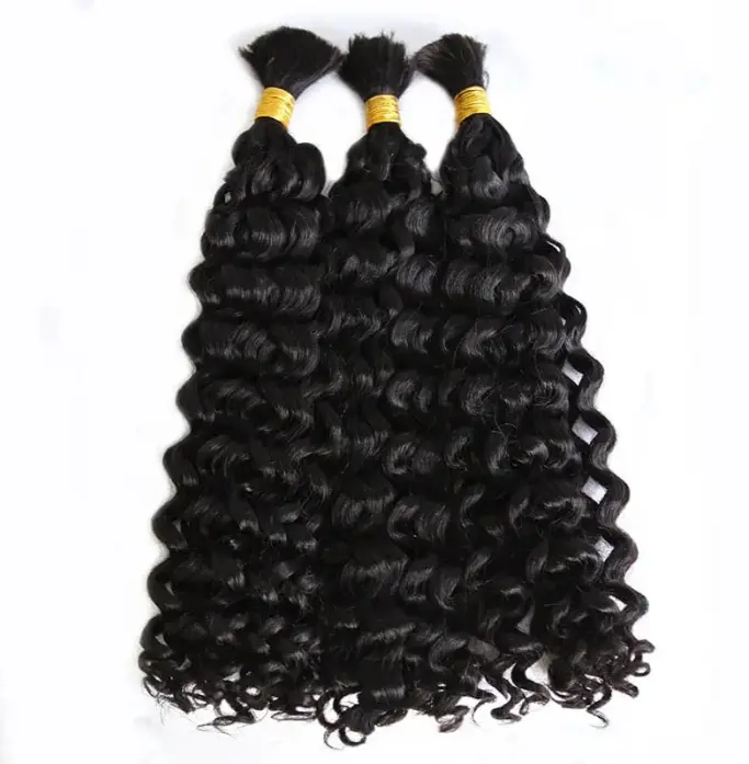 Double Drawn Burmese Water Wave Human Braiding Hair