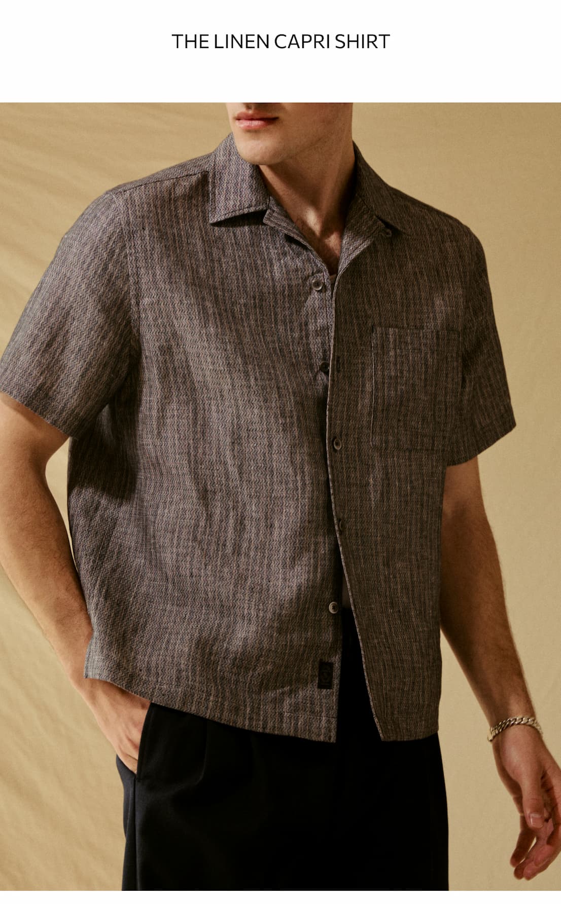 THE LINEN CAPRI SHIRT