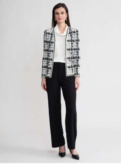 Tailored Faux Double Breasted Knit Jacket