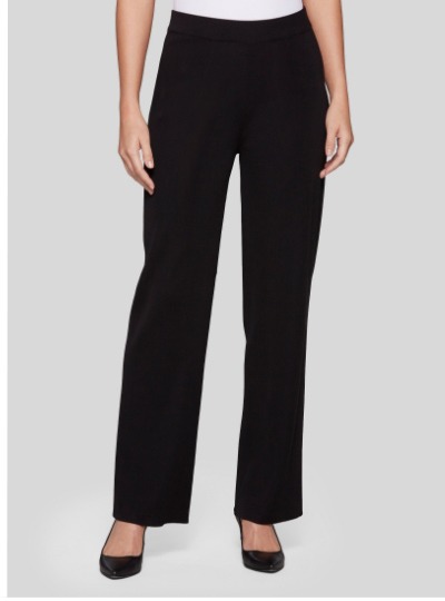 Nancy Wide Leg Mylana Knit Pant, Black - True Fit