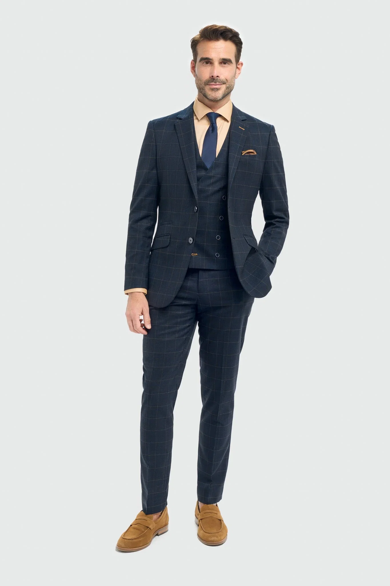 Image of Torino Suit with Double Breasted Waistcoat