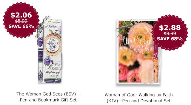 The Woman God Sees Pen and Bookmark Gift Set | Woman of God: Walking by Faith Pen and Devotional Set