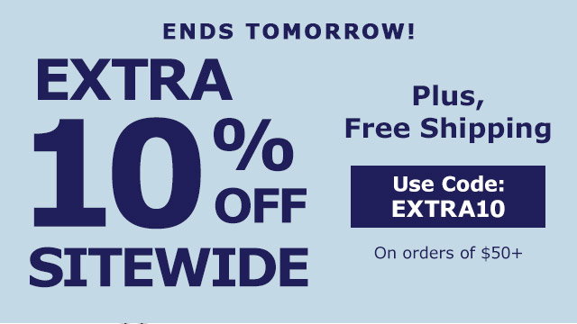 Extra 10% off sitewide | Plus, Free Shipping!