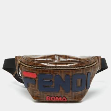 X Fila Brown Coated Canvas and