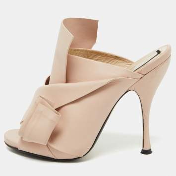 Beige Leather Ronny Pleated Mu