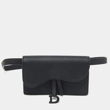 Black Leather Saddle Flap Belt