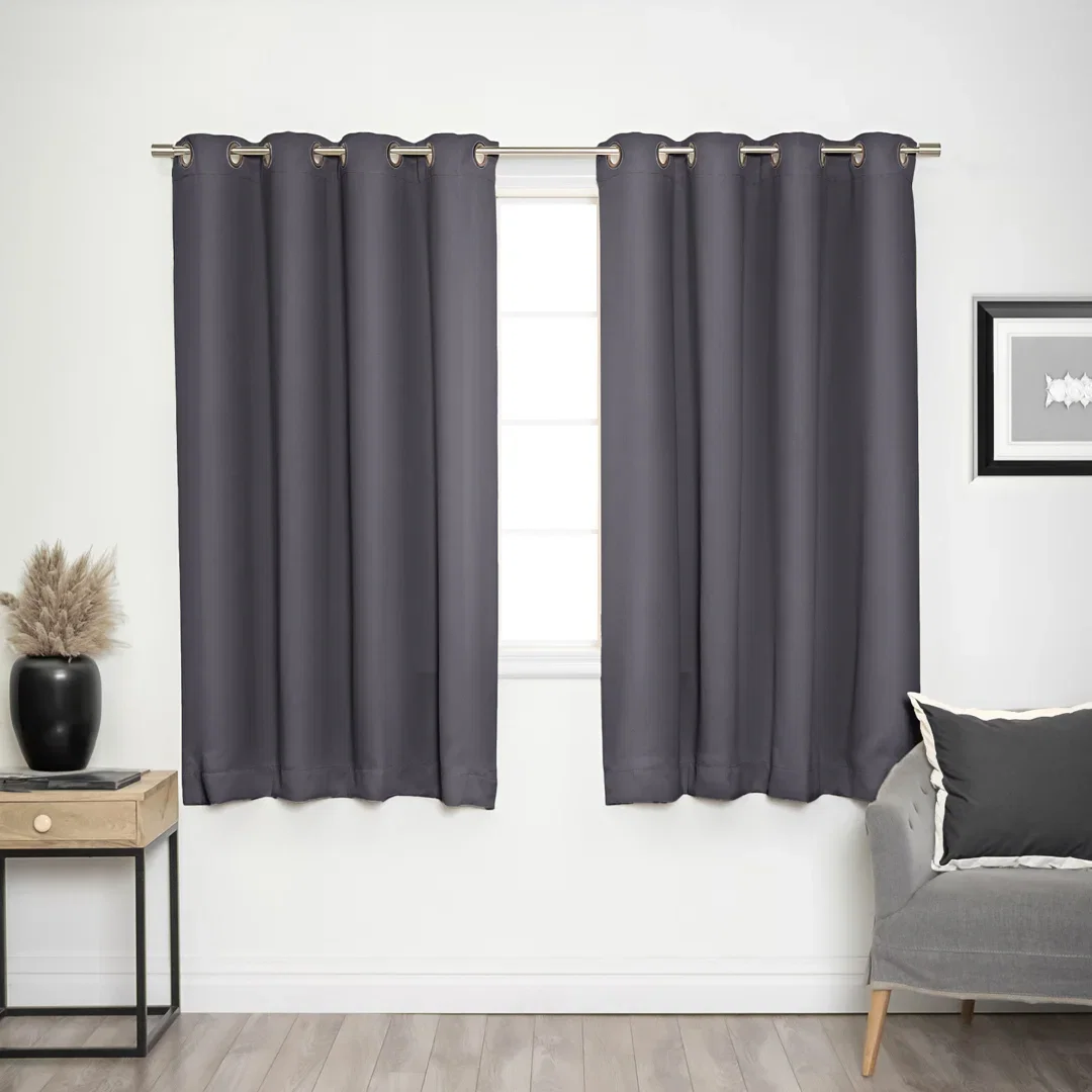 Adina Sevan Solid Thermal Grommet Curtain Panels