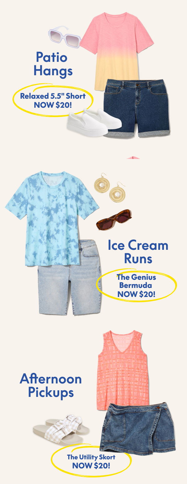 Shorts $20 | Tops $20