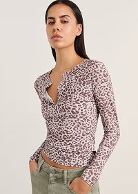 JAG Celina Henley Top Leopard