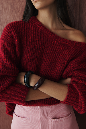 JAG Lily Scoop Knit Wine