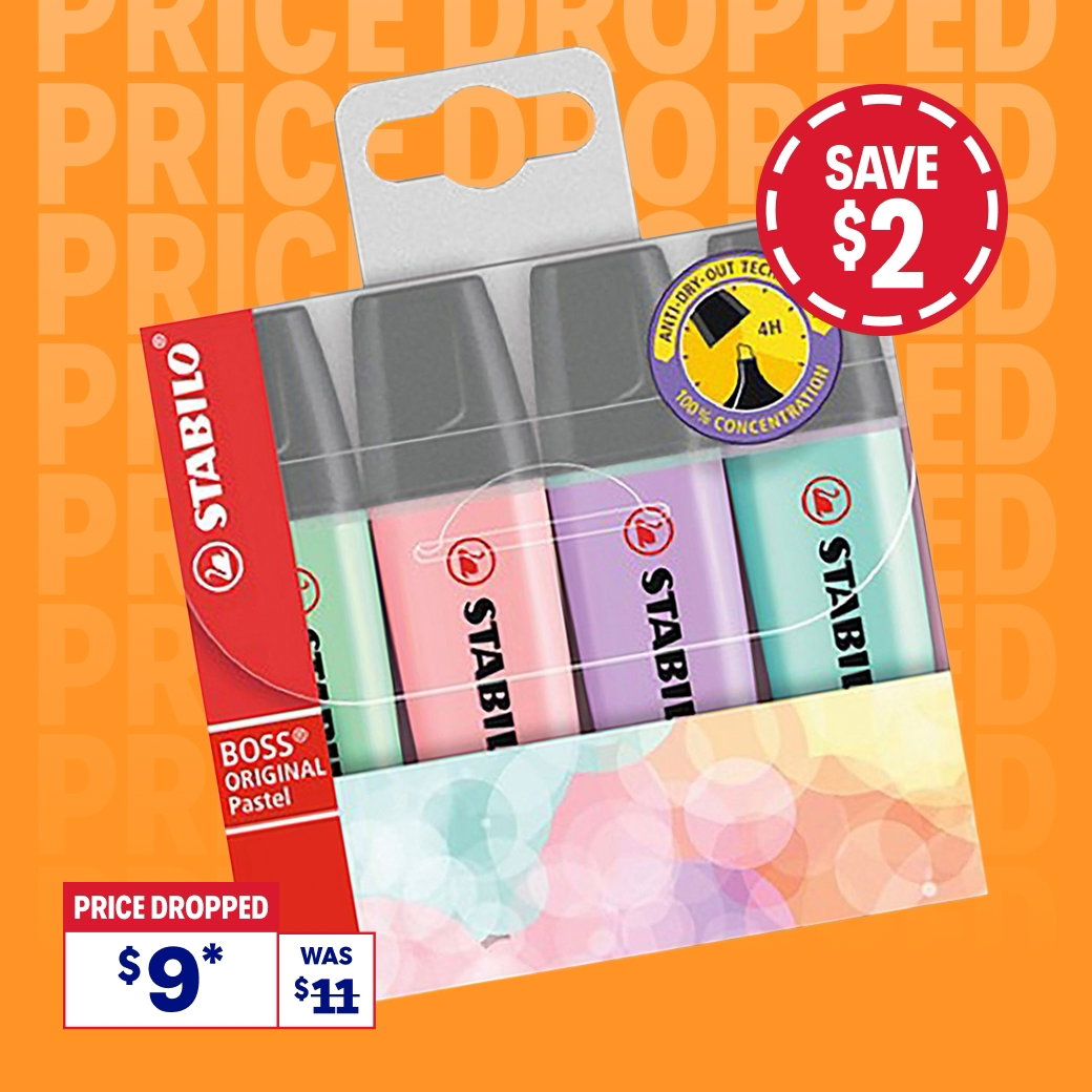 Stabilo Boss Highlighters Pastel Assorted 4PK