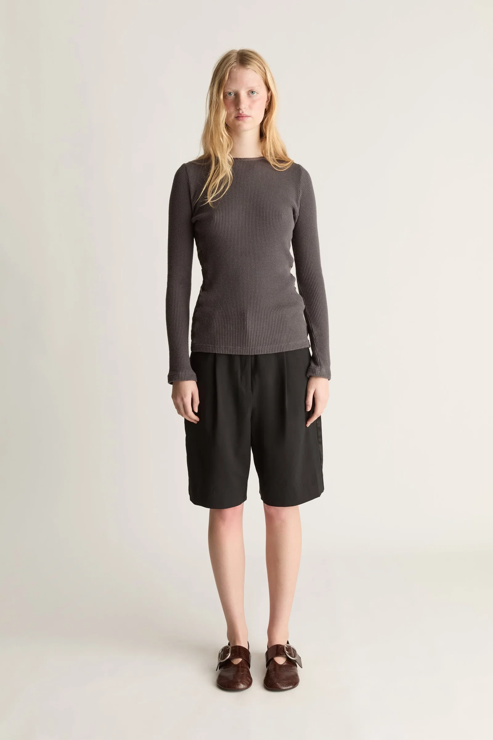 Image of Myles Wool Satin Stripe Short