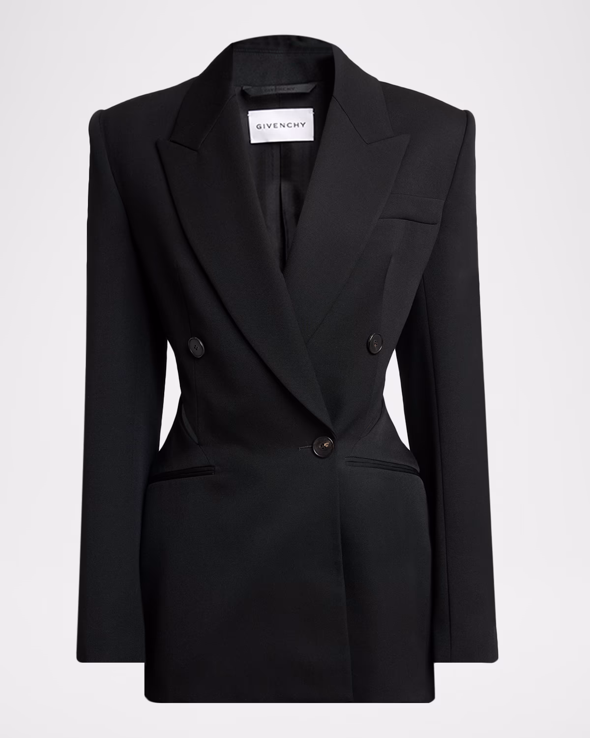 Slash Cutout Double-Breasted Blazer Jacket