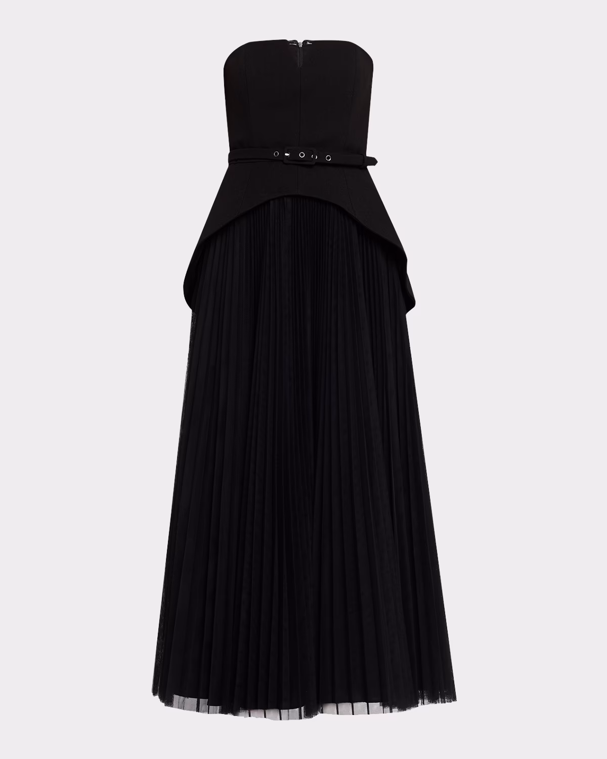 Lilibet Strapless Pleated Tulle & Gabardine Gown