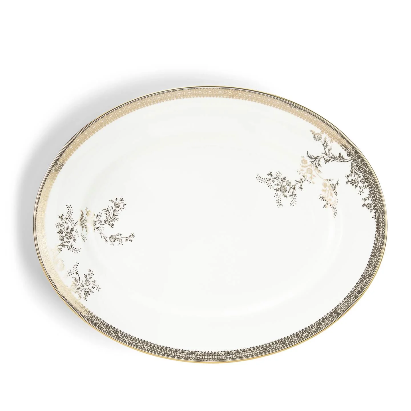 Vera Wang Lace Gold Oval Dish