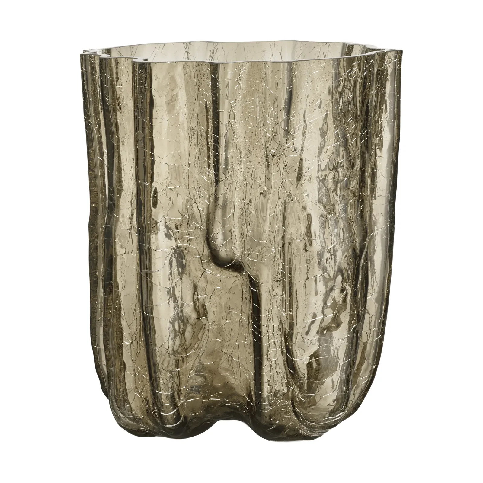 Crackle vase 27 cm Taupe