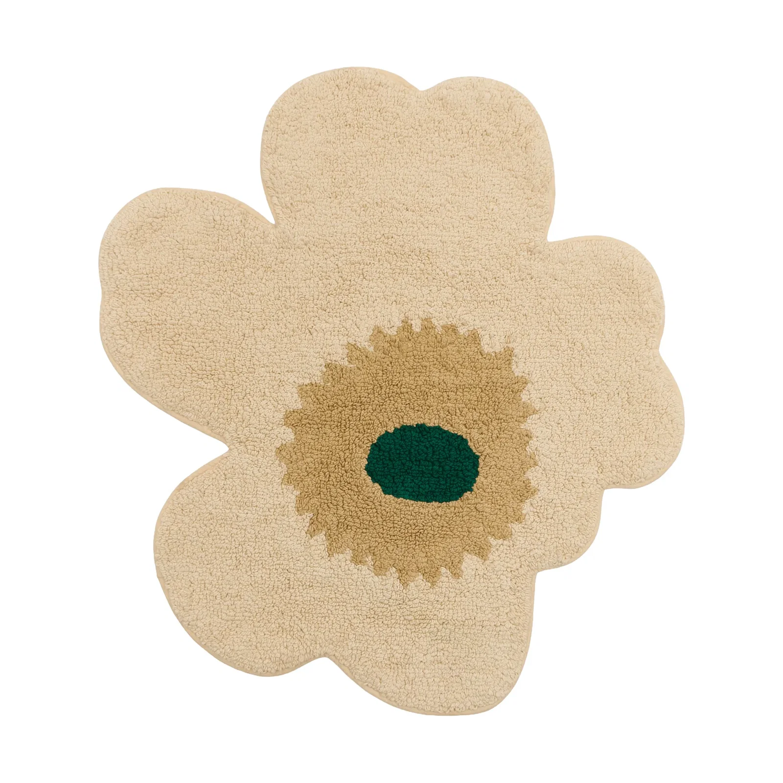 Unikko bathroom mat 73x74 cm Hay-sand-emerald
