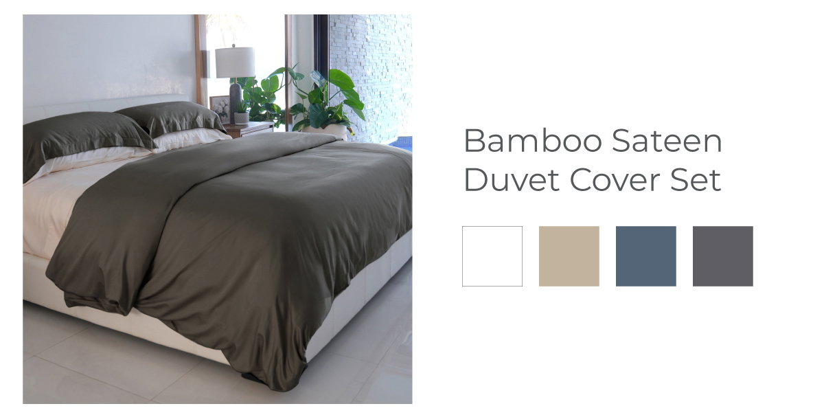Bamboo Sateen Duvet Cover Set in 4 color options.