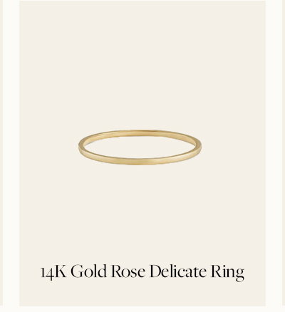 14K Gold Rose Delicate Ring