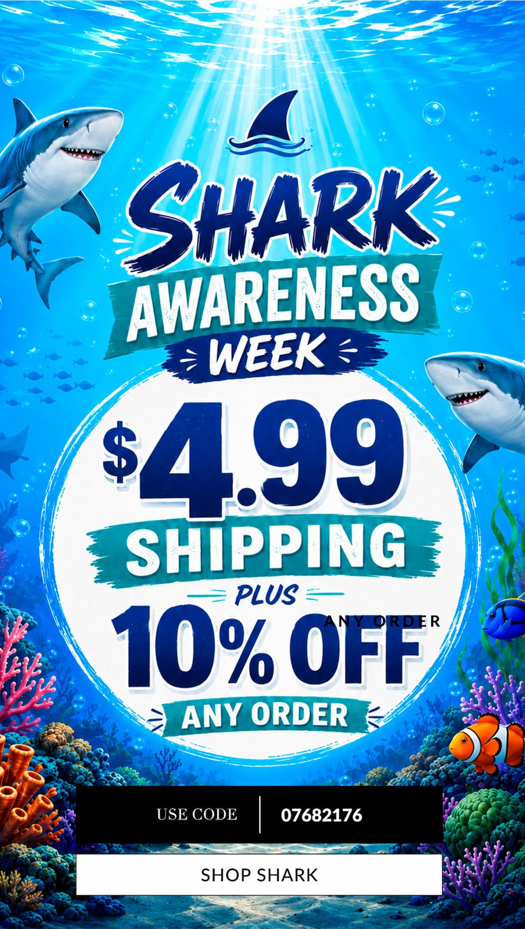 $4.99 shipping plus 10% off any order
